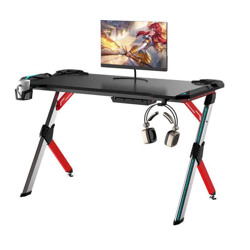 R shape aluminum legs gaming desk model FM-JX-R