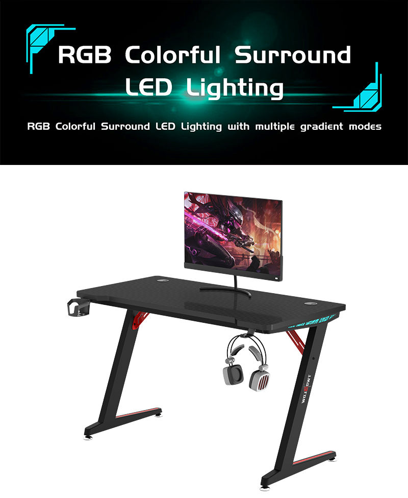 RGB Gamer Desk with remote control model Z-A (2)