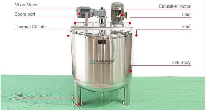 2000L open lid emulsification mixing tank 02