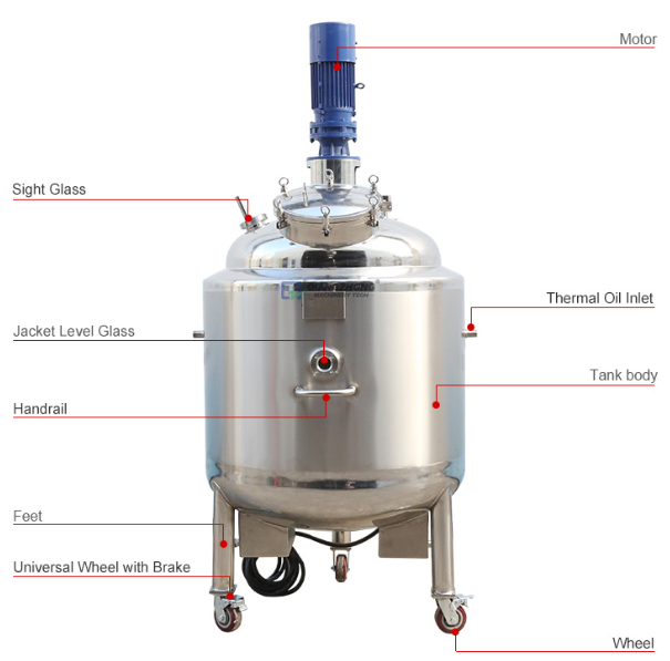 Mobile electric heating mixing tank 02