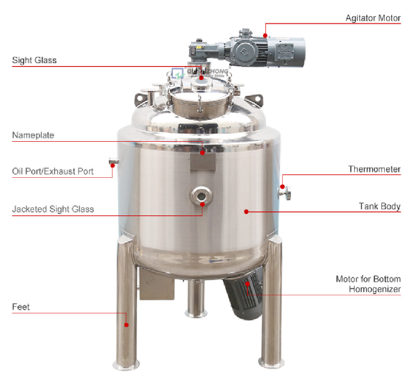 Electric heating kettle bottom emulsification stirring tank 02