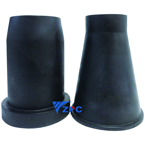 Corrosion and abrasion resistant ceramic  cone tube