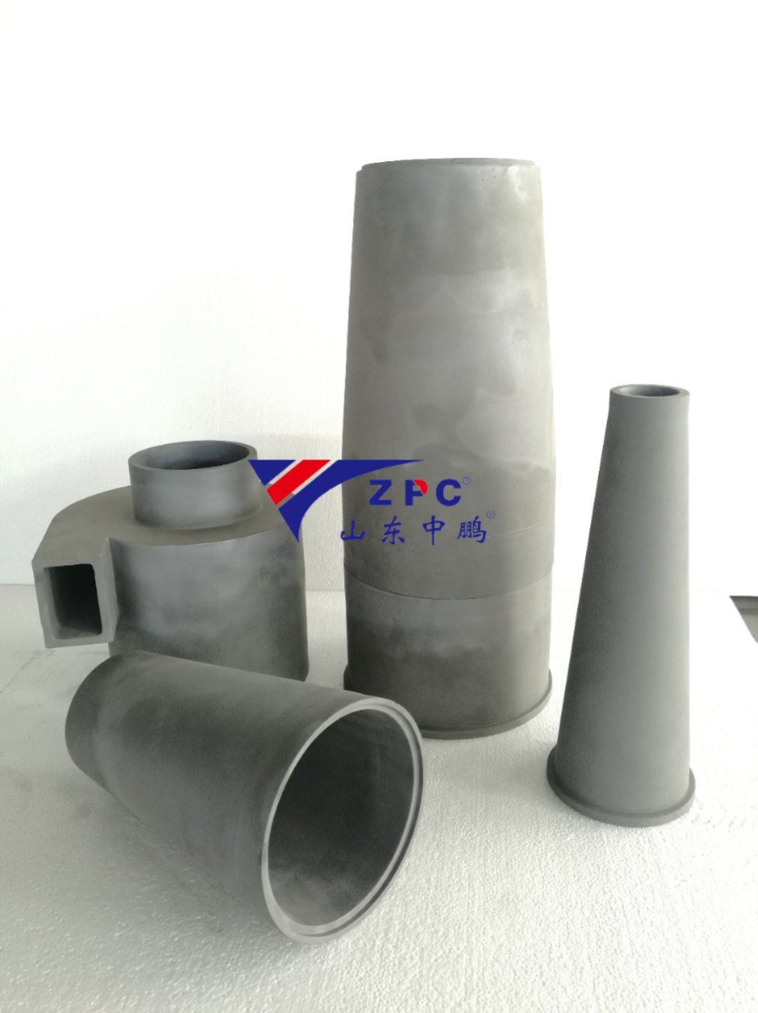Silicon carbide ceramic cone and cyclinder