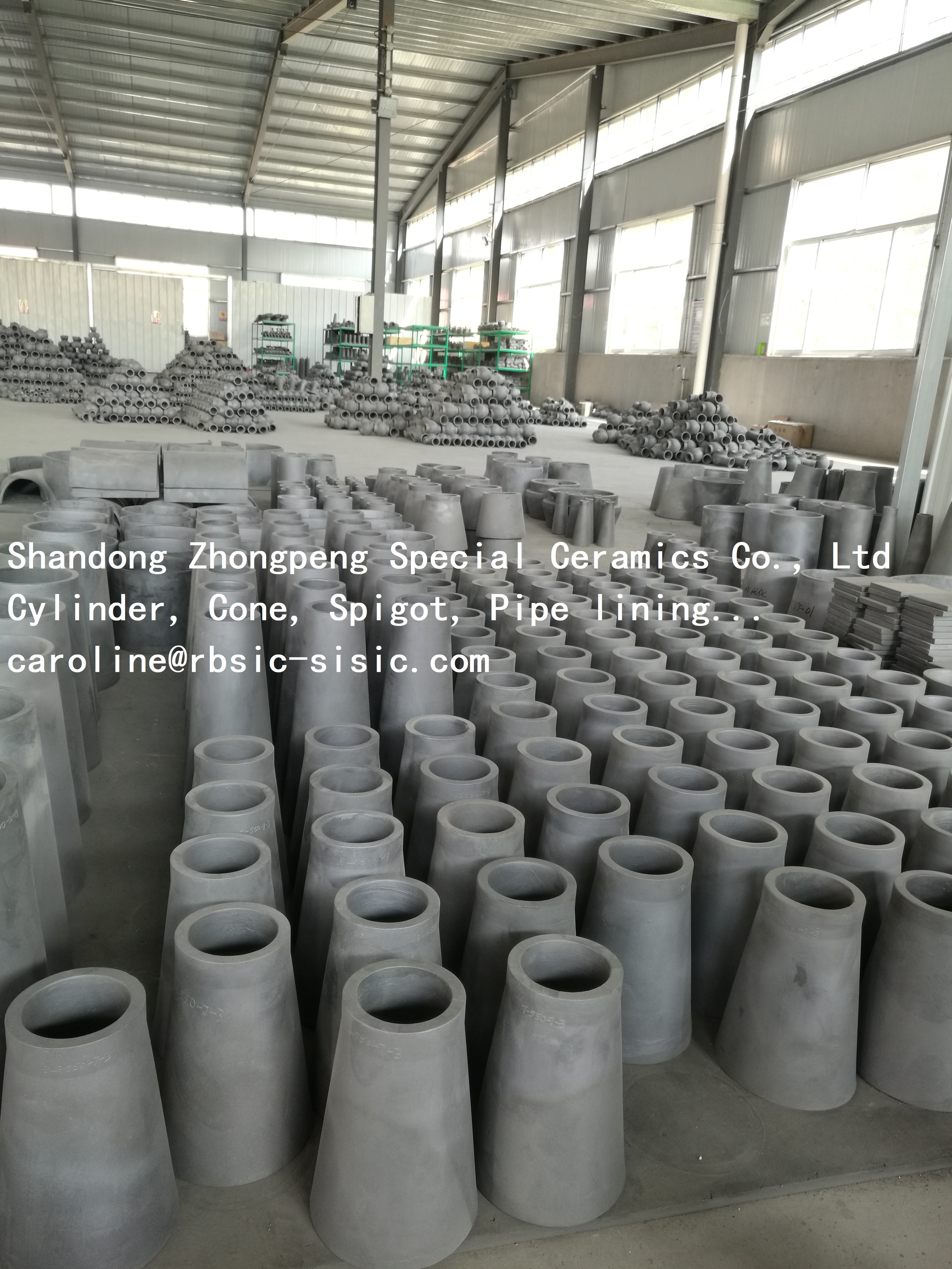 Silicon carbide SiC cylinder, cone, spigot