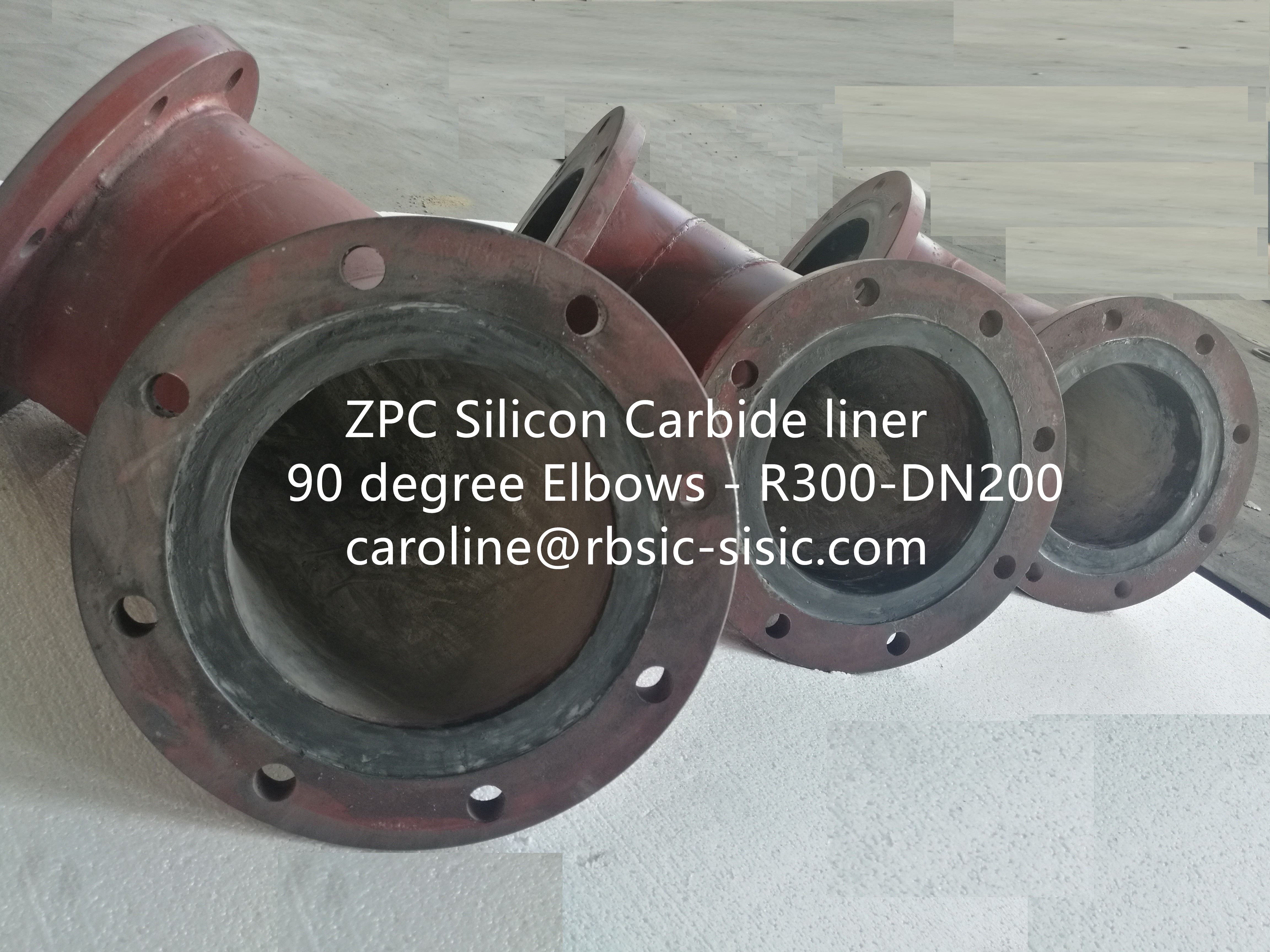 Ceramic-lined Pipe - Silicon carbide lined pipe, elbow, cone, spigot