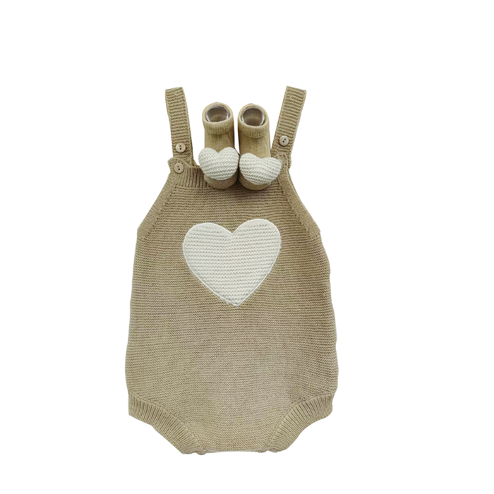 Heart Knit Onesies With 3D Heart Booties