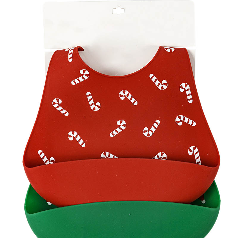 Baby silicone bibs with food catching pocket