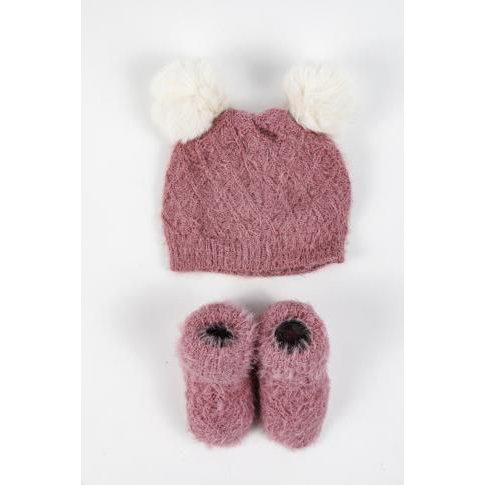 BABY COLD WEATHER KNIT HAT&BOOTIES SET