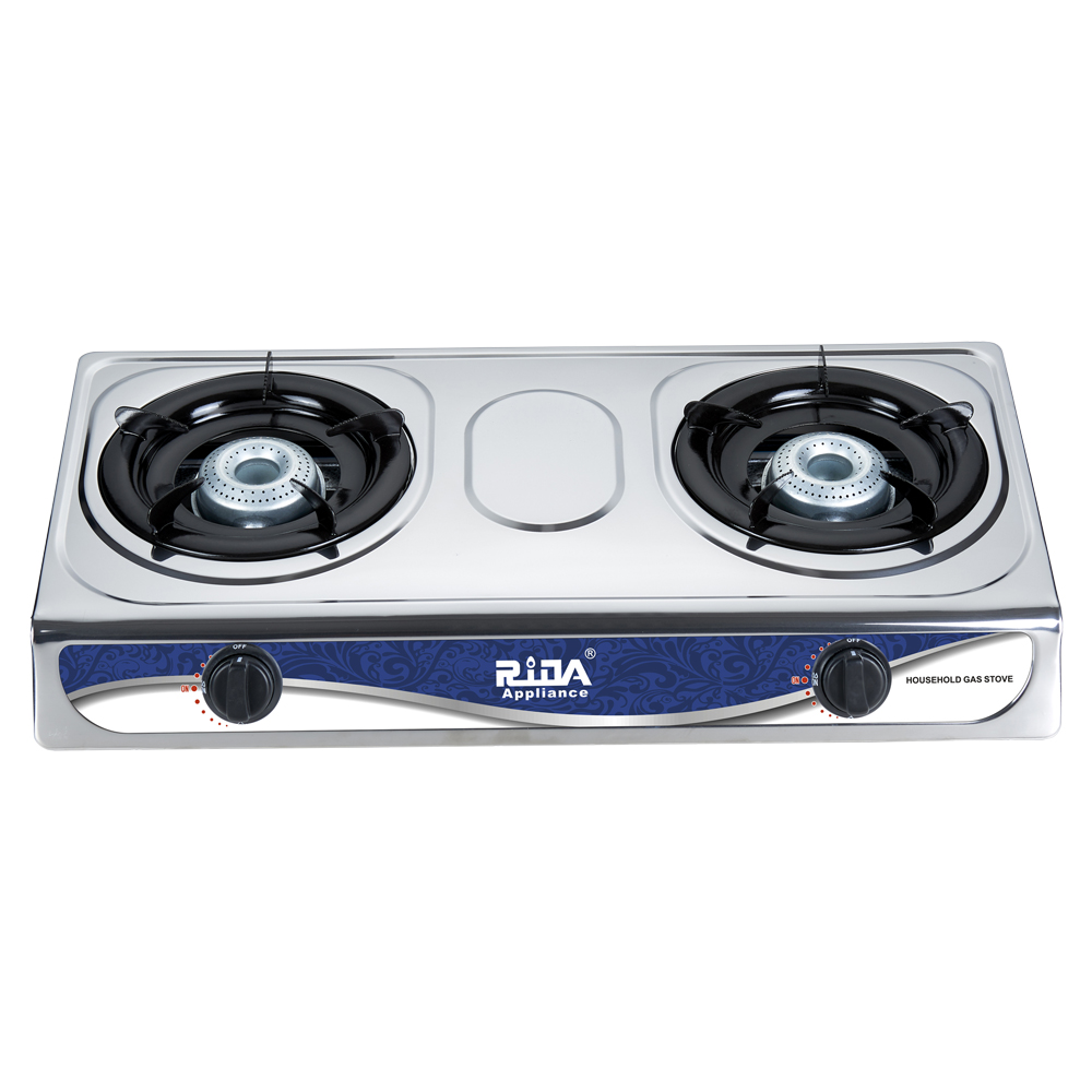 Home kitchen high quality cooking appliance stainless steel commercial cooktop 2 burner gas cooker stove price top RD-GD184