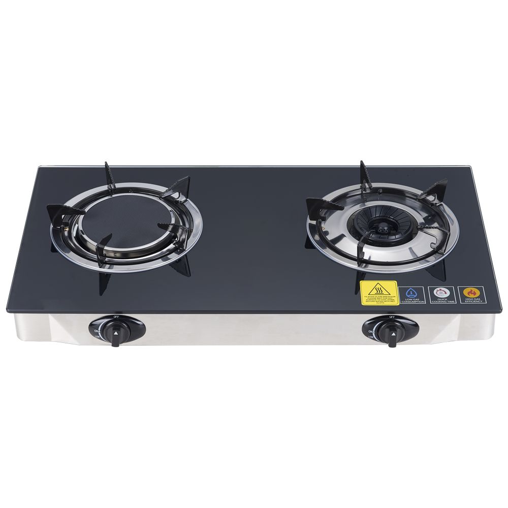 Tempered Glass infrared glass table top freestanding cooktop cylinder 2 burner automatic energy saving gas cooker freestanding RD-GD268