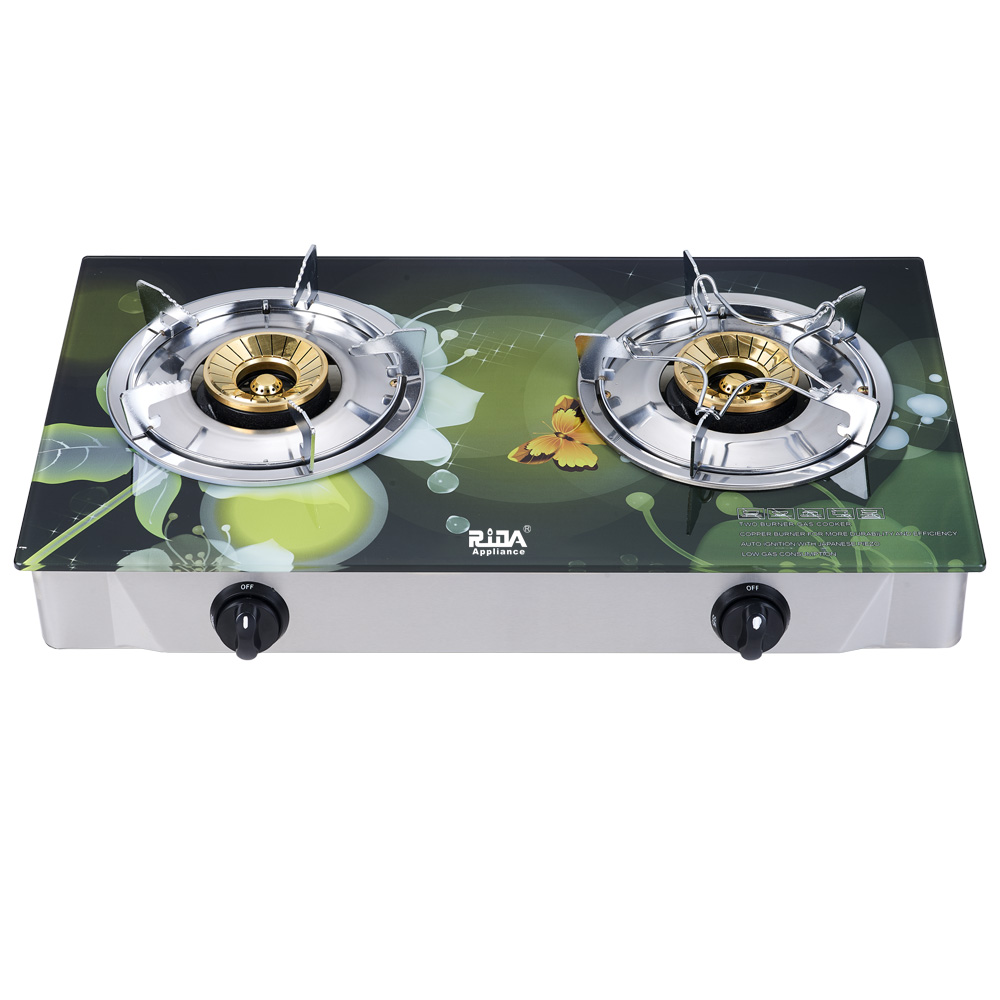 Special price automatic piezo ignition 90+90mm hot selling freestanding home two burner fairmate gas cooker RD-GD159