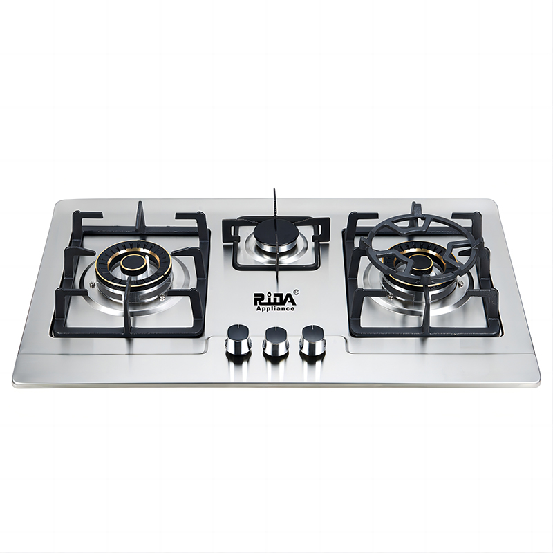 cylinder built in kitchen appliance 3 burner three burner stainless steel cooking gas hob gas cooker gas stove RDX-GH001