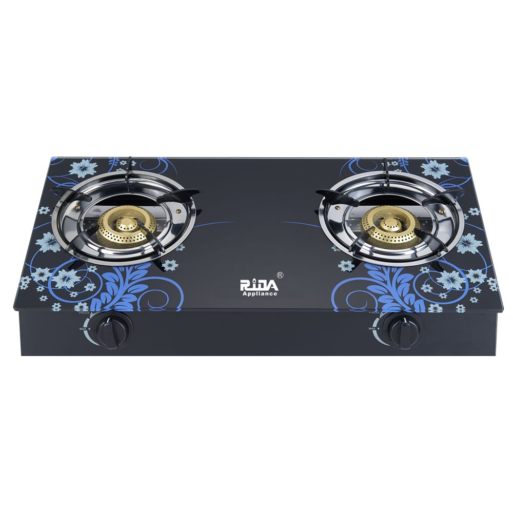 tempered glass top cooker top cooktop table free standing portable cast iron automatic cheff two 2 burner gas stove gas cooker RD-GD160