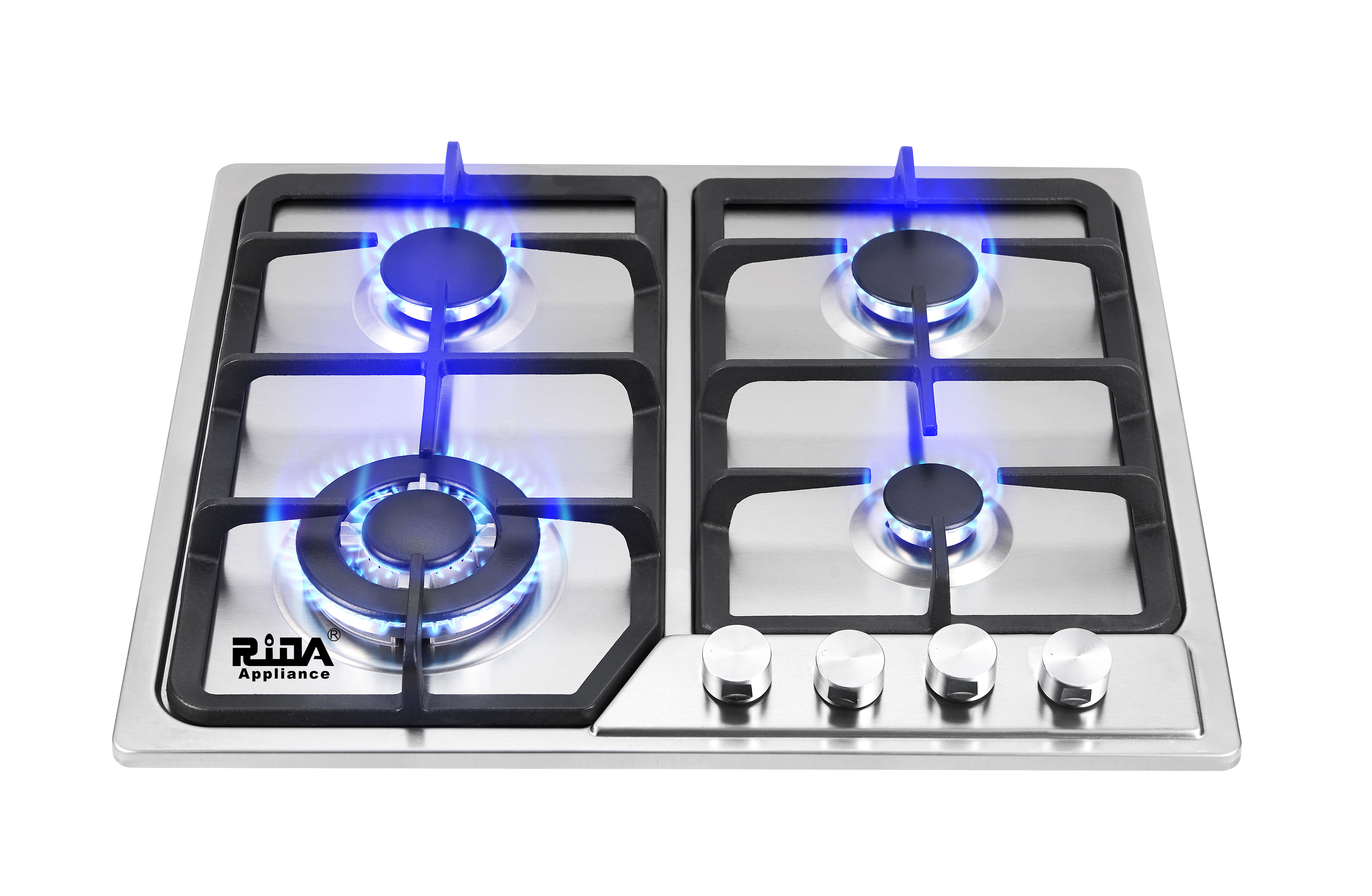 Stainless Steel  panel 4 Sabaf  Burner  Cast iron Pan Support  Kitchen appliance built-in gas hob RDX-GHS022