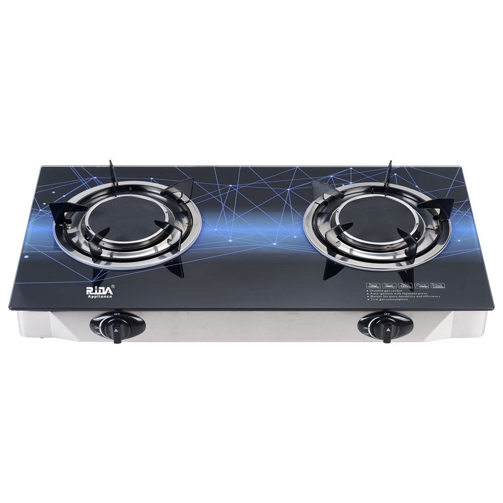 Modern tempered glass appliances kitchen auto ignition gas burner stove RD-GD130