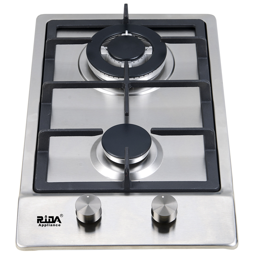 kitchen Appliance 2 Sabaf  Burner Stainless Steel Cast Iron Pan Support Built-in Gas Hob  Rdx-ghs001