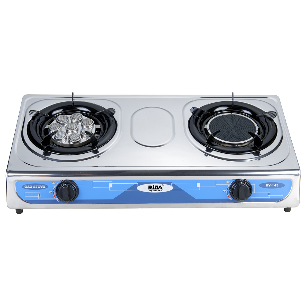 professional cheff restaurant with ss 2 burner table top cooking cylinder cover big flame lpg natural gas stove gas cooker RD-GD168
