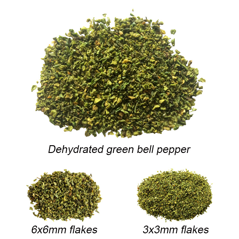 High Quality Green Bell Pepper Flakes Dehydrated Green Chilli Bell Pepper