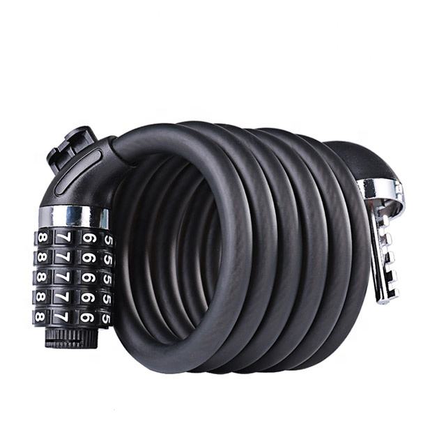  5-Digital Code password Lock High Security Mountain Bike Bicycle Stainless Steel Cable Combination Lock