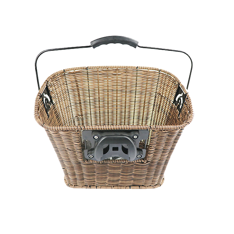  35*25*26cm Hand-made Poly-rattan Bicycle Front Basket