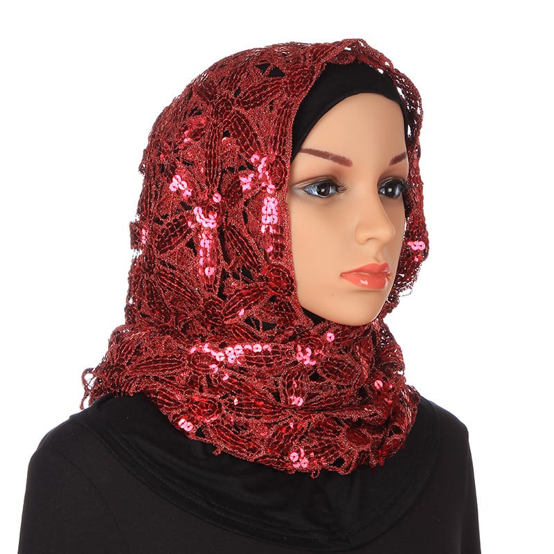 One Piece Muslim Hijab  Head Wrap Scarf Shawl with Rhinestones