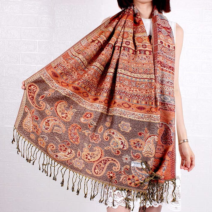  Large Soft  Jacquard Paisley Print Scarf Shawl Wrap