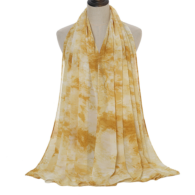  Tie Dye Chiffon Hijab Soft Chiffon Scarf Fashion Long Scarves