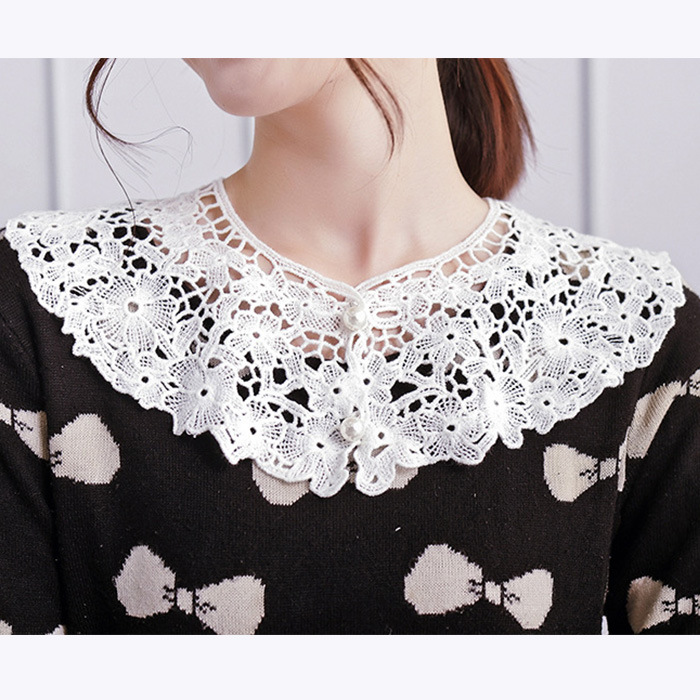  White Lace Collar Necklace Style Clothing Accessory for Women