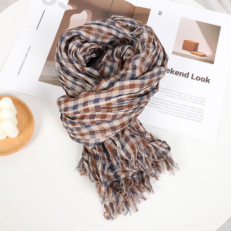 Women's Lightweight plaid Shawl Scarf For Spring Summer season