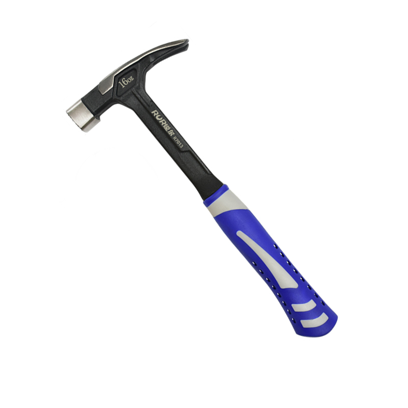 Carbon Steel Double Color 16 Oz One Piece Hammer with Rubber Hand Grip