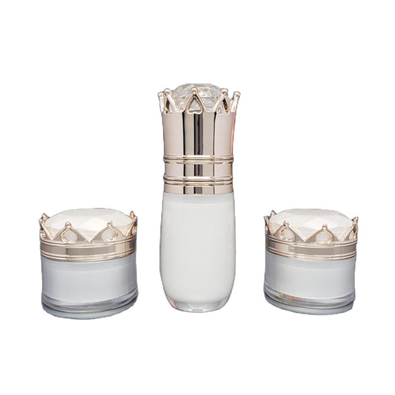 White Crown-shaped Plastic Jar and Bottle Packaging