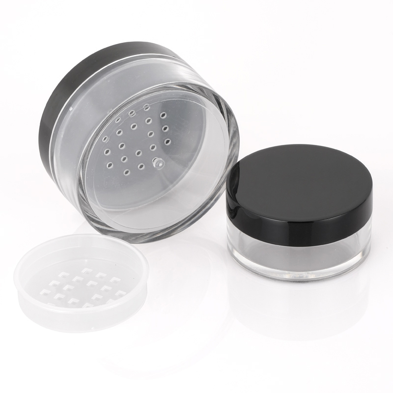  Clear Plastic Loose Powder Jar with Sifter