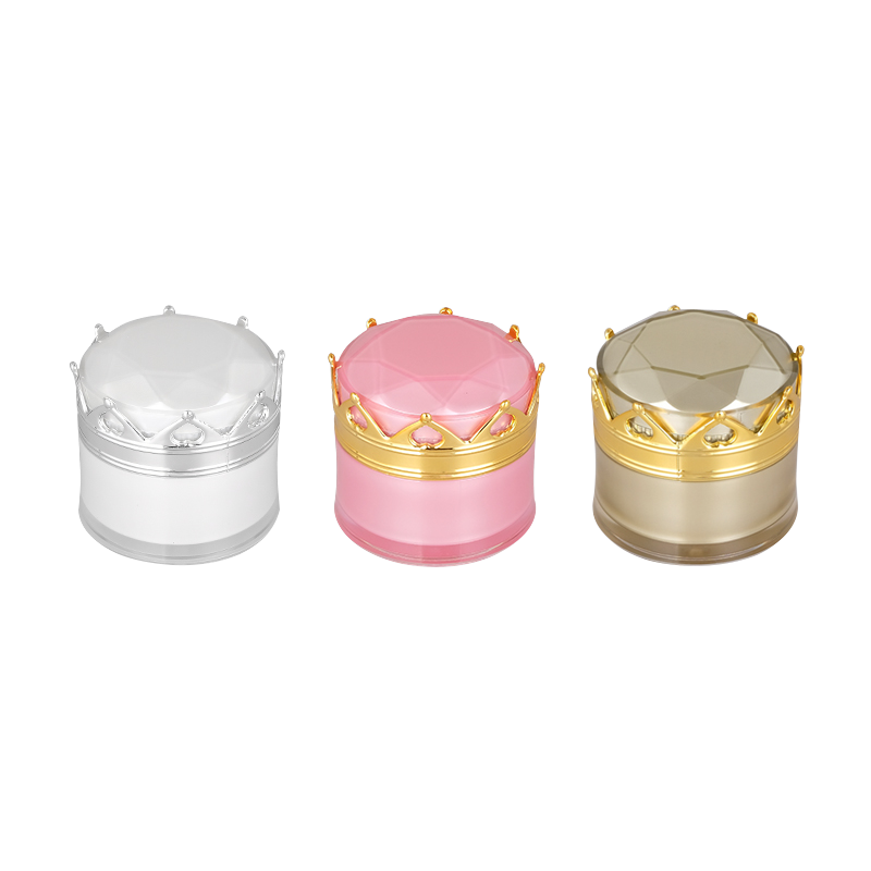 Crown Shaped Gold Acrylic Jar for Cream