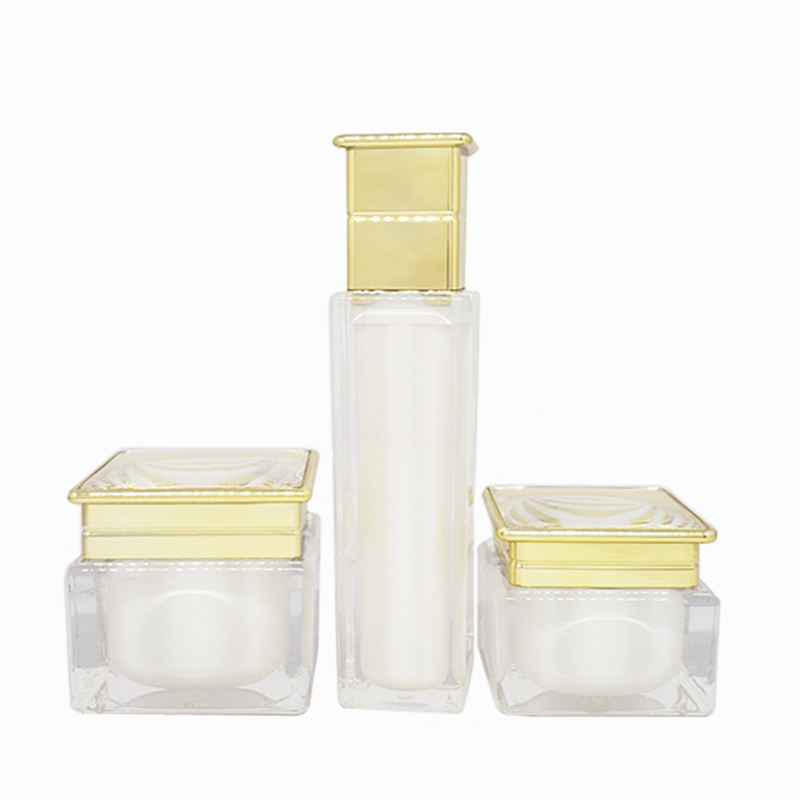 White Square Plastic Jar and Lotion Bottle Collection