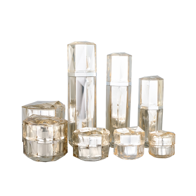 Luxury Gold Skincare Cosmetics Plastic Containers Set