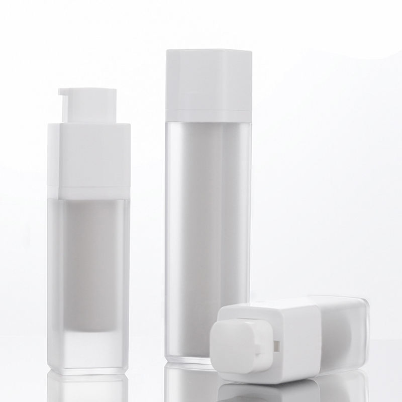 White Frosted Plastic Airless Bottle with Pump