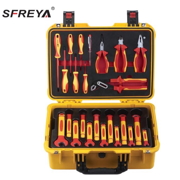VDE 1000V Insulated Tool Set (46pcs Pliers, Screwdrivers and Wrench Set)