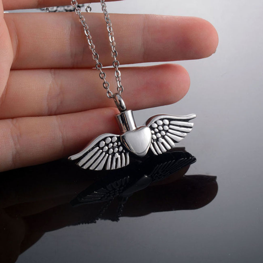 Stainless Steel Pendant And 50cm Necklace Cremation Pendant Necklace Ashes Keepsake Memorial Urn Jewelry
