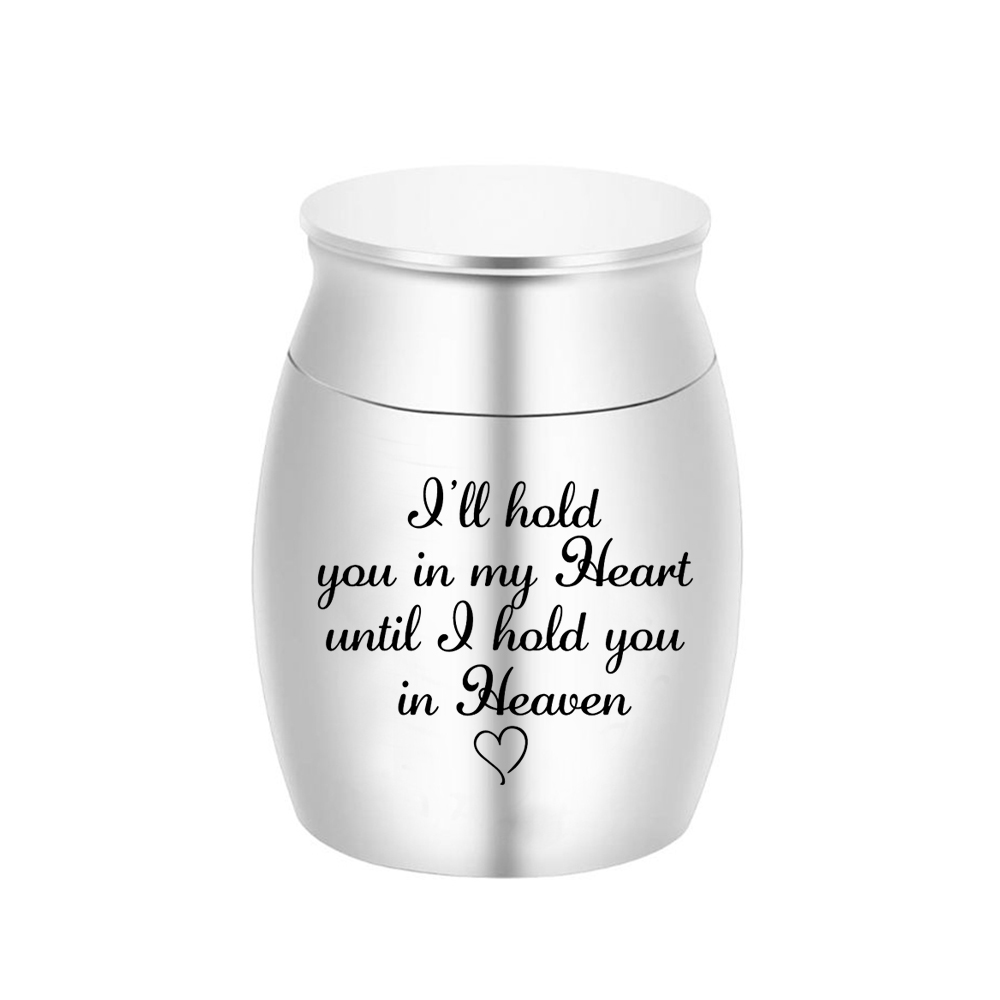 Small Keepsake Metal Engraved Urns for Human Ashes Mini Cremation Urns for Ashes Text Memorial Ashes Holder