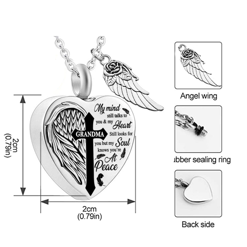 Heart Urn Necklace for Ashes Stainless Steel Cremation Jewelry for Ashes for Women Girls Men Friend Souvenir Gift