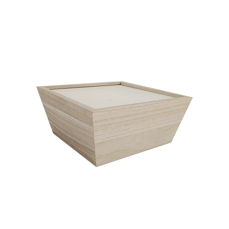 Shangrun Best Price Wholesale Unfinished Large Paulownia Wood Box With Slide Lid