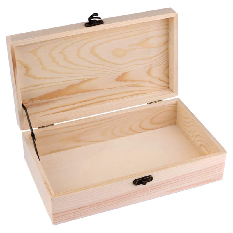 Shangrun Wooden Box With Hinged Lid Solid Lock
