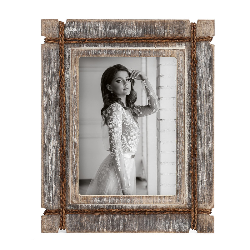 Shangrun 5x7 Picture Frame Wood Rustic