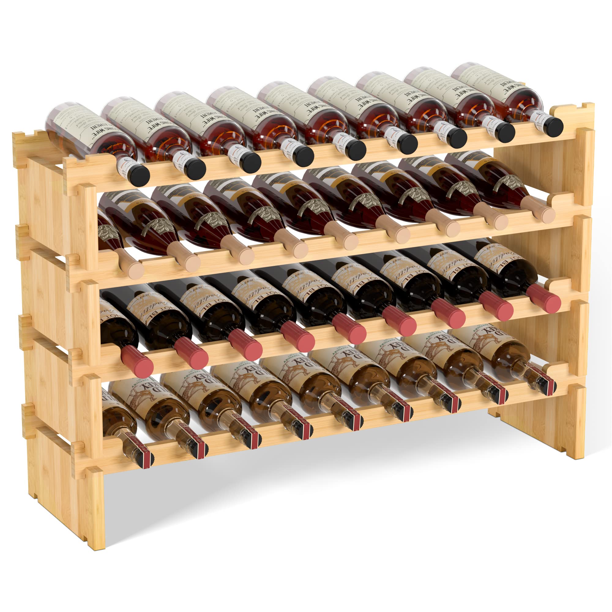 Shangrun 4 Tiers Stackable Wine Rack