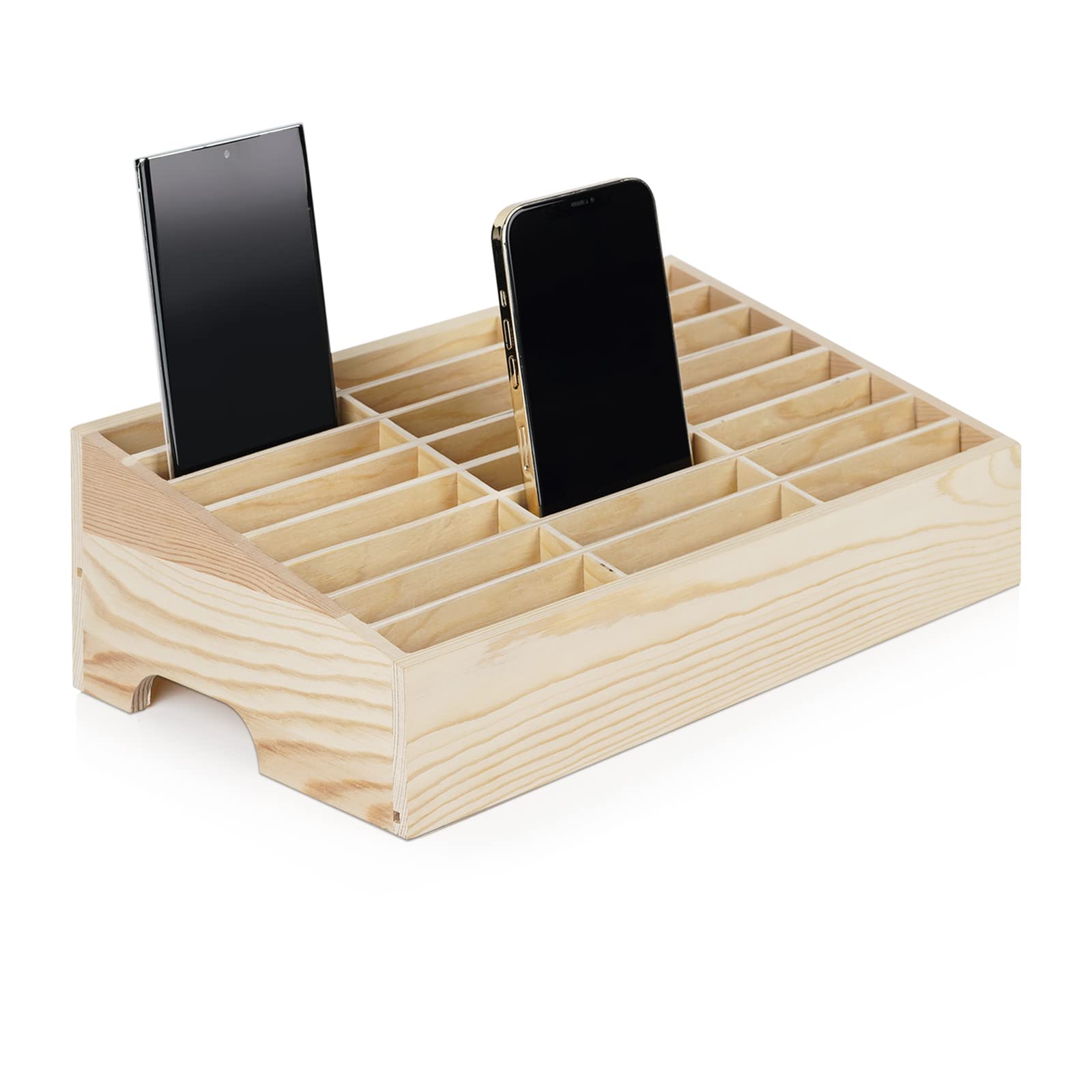 Shangrun Wooden 36-Grid Cell Phones Storage Box Desktop Mobile Phone Holder Organizer