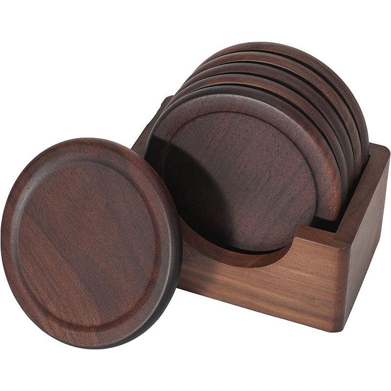 Shangrun Natural Black Walnut Hard Wood Coasters