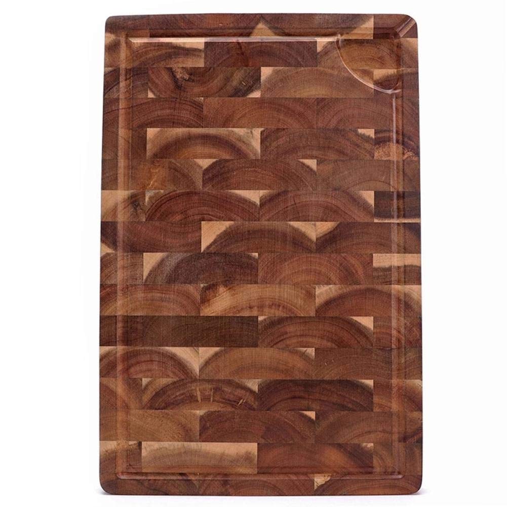 Shangrun Large Rectangle Multipurpose Thick Acacia Wood Cutting Board With Juice Groove End-Grain Chopping Board-Red