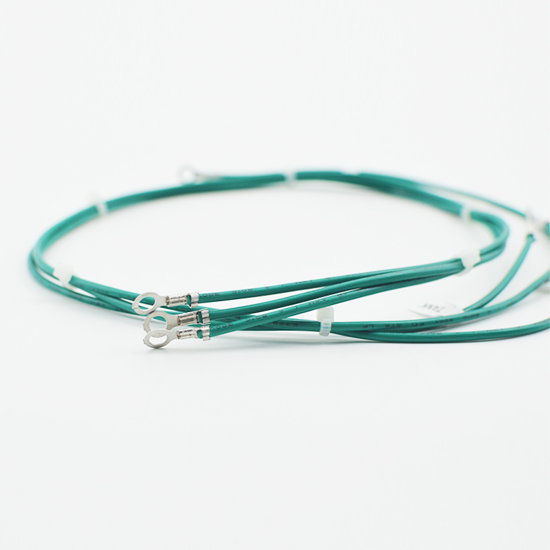M4 ground terminal wire green ground wire  Sheng Hexin Short description:UL1007 or UL1015 wire connection ring R-type terminal,More convenient to operate and use, convenient to lock the screw Suitable for grounding inside appliances