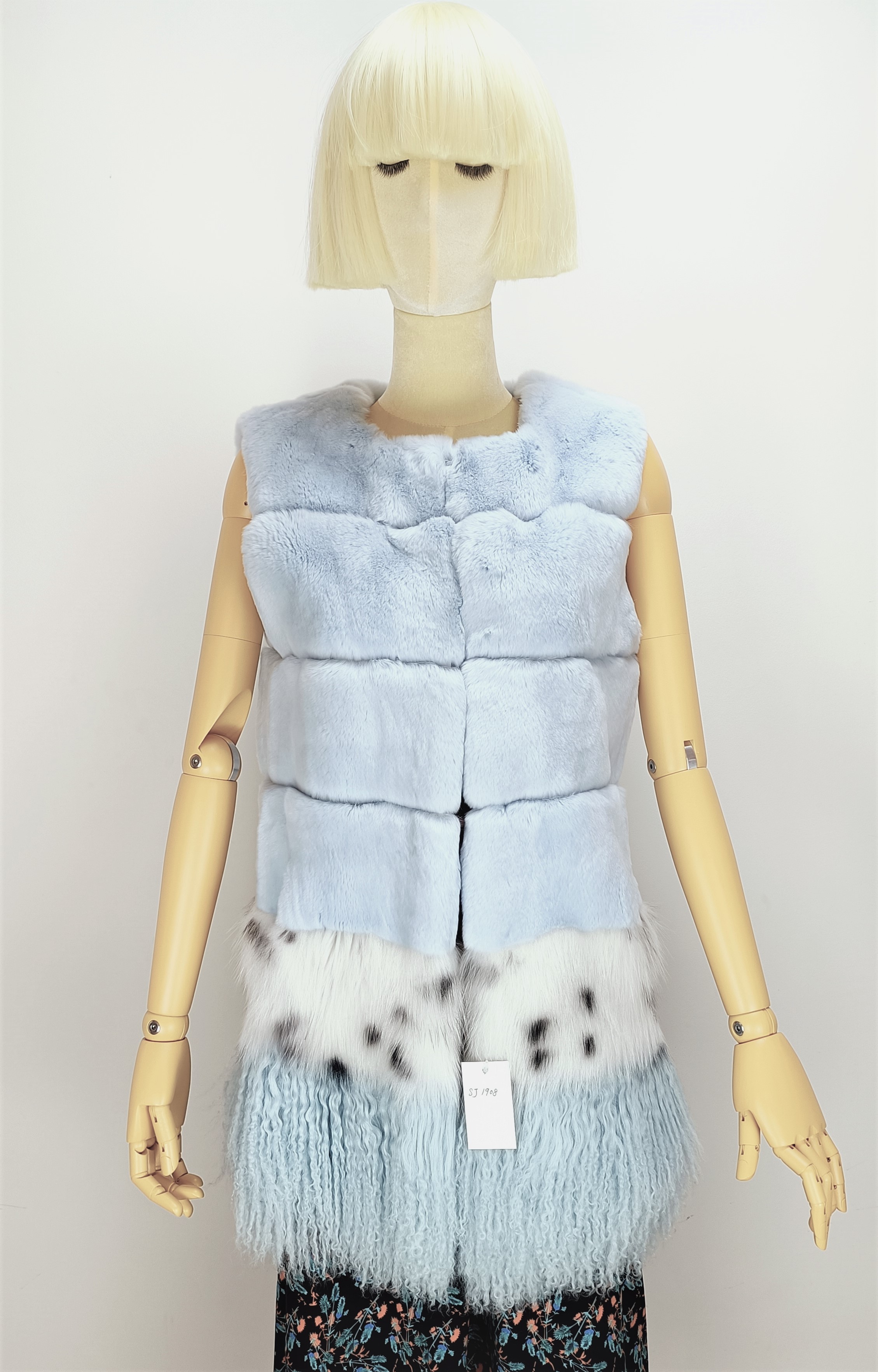  Women's real fur fashion vest/waist