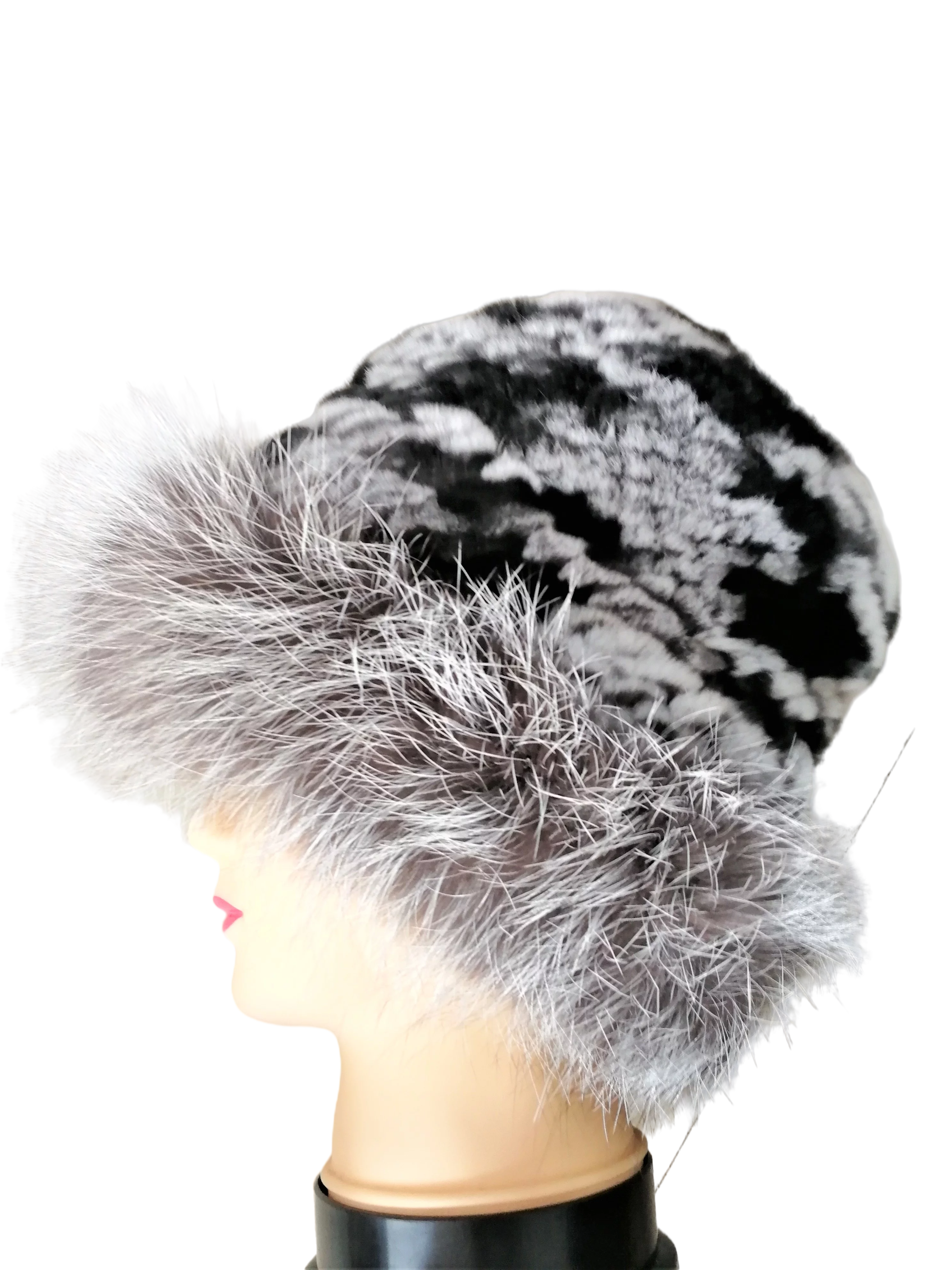 Women's hat New rex rabbit fur knit hat factory outlet